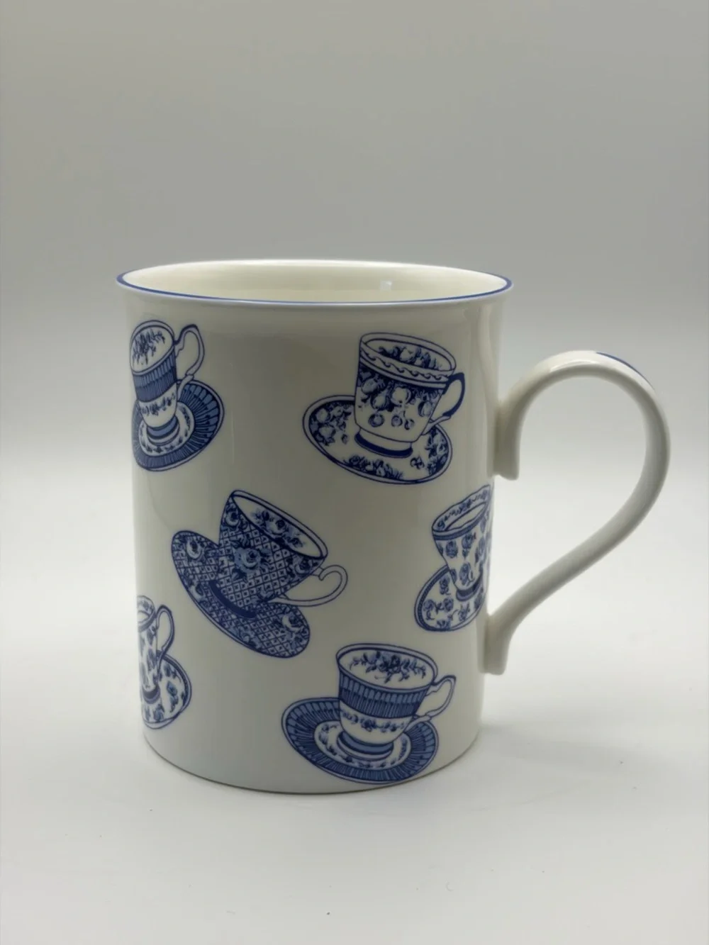 Royal Grafton Coffee Mug China Blue Pattern White & Blue Cottagecore Shabby Chic